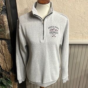 Cozy Gray Zip Up Sweater with High Collar